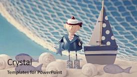  Presentation with marine life - Amazing presentation theme having marine life decoration on sand backdrop and a soft green colored foreground