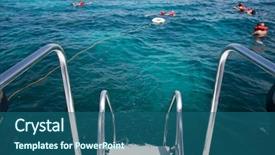  Presentation with tropical - Colorful presentation enhanced with marine life free - people snorkeling in greenblue tropical backdrop and a ocean colored foreground