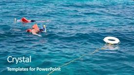  Presentation with ship boat and sea - Slide deck having marine life free - people snorkeling in greenblue tropical background and a ocean colored foreground