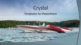  Presentation with speedboat - Presentation design enhanced with marine life free - very large speedboat crusing background and a light blue colored foreground