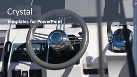  Presentation with luxury yacht - PPT theme with marine-luxury-yacht-boat-cockpit background and a ocean colored foreground