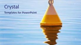  Presentation with calm sea - Colorful presentation theme enhanced with marine navigation - single yellow buoy backdrop and a  colored foreground