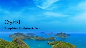  Presentation with destination - Slide set enhanced with marine parks - ko samui thailand travel destination background and a cyan colored foreground