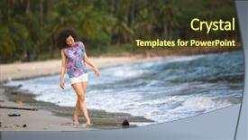  Presentation with race - Cool new slide set with marine pollution humans - young mixed race woman walking backdrop and a tawny brown colored foreground