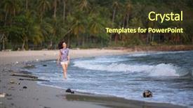  Presentation with race - Audience pleasing slide deck consisting of marine pollution humans - young mixed-race woman walks along backdrop and a tawny brown colored foreground