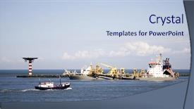 Presentation with laser cutter - Audience pleasing PPT theme consisting of mud vessel - cutter suction dredger 3 backdrop and a sky blue colored foreground