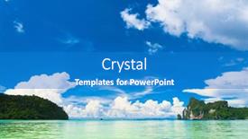  Presentation with marine - Presentation theme with marine-scene-sunny-panorama background and a teal colored foreground