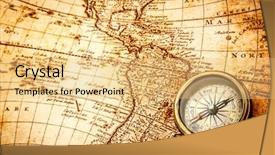  Presentation with vintage compass - Presentation design with marine science - vintage still life vintage compass background and a yellow colored foreground