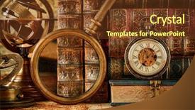  Presentation with map vintage - Presentation theme consisting of marine science - vintage still life vintage magnifying background and a tawny brown colored foreground