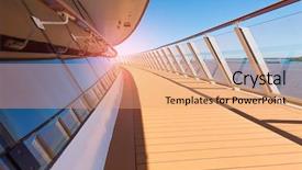  Presentation with cruise ship - Slide deck featuring liners - sea view from cruise ship background and a coral colored foreground