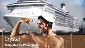  Presentation with flexing - Cool new PPT theme with sexy male model as sailor backdrop and a red colored foreground