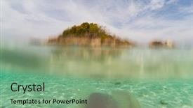  Presentation with jellyfish - Presentation theme consisting of marine sponge - jellyfish in andaman sea background and a seafoam green colored foreground