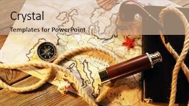  Presentation with marine life - PPT theme featuring marine still life spyglass background and a lemonade colored foreground