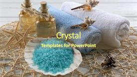  Presentation with marine - Cool new slide set with marine style spa composition on wicker background backdrop and a tawny brown colored foreground