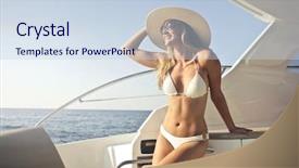  Presentation with marine transportation - Cool new presentation theme with marine transportation - enjoying the sunshine on vacation backdrop and a sky blue colored foreground