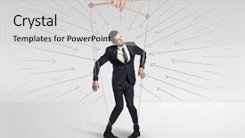  Presentation with arrows - Slides consisting of marionette businessman with doodle lines background and a  colored foreground