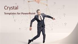  Presentation with utility power lines - Cool new slide set with marionette businessman with doodle lines backdrop and a lemonade colored foreground