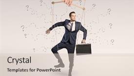  Presentation with sugar doodle - Presentation enhanced with marionette businessman with doodle lines background and a  colored foreground