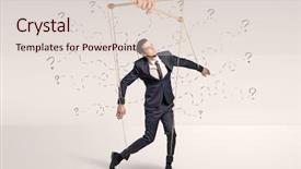  Presentation with lines - Cool new slide deck with marionette businessman with doodle lines backdrop and a  colored foreground