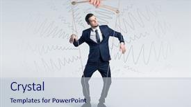  Presentation with pipe lines - Presentation theme with marionette businessman with doodle lines background and a  colored foreground