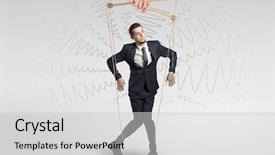  Presentation with pipe lines - Slides with marionette businessman with doodle lines background and a  colored foreground