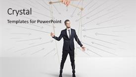  Presentation with lines - Presentation design featuring marionette businessman with doodle lines background and a  colored foreground