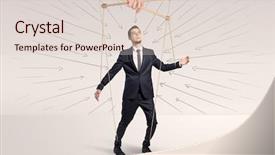  Presentation with doodle - Colorful PPT theme enhanced with marionette businessman with doodle lines backdrop and a  colored foreground