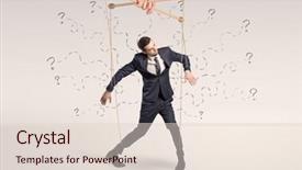  Presentation with utility power lines - Colorful PPT layouts enhanced with marionette businessman with doodle lines backdrop and a  colored foreground