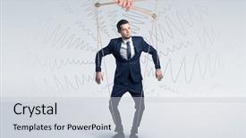  Presentation with electrical energy electric power lines - PPT theme enhanced with marionette businessman with doodle lines background and a lemonade colored foreground