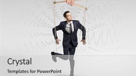  Presentation with pipe lines - Slides having marionette businessman with doodle lines background and a light gray colored foreground