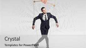  Presentation with doodle - Audience pleasing presentation design consisting of marionette businessman with doodle lines backdrop and a light gray colored foreground