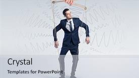  Presentation with lines - Audience pleasing PPT layouts consisting of marionette businessman with doodle lines backdrop and a lemonade colored foreground