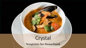  Presentation with seafood - Presentation theme featuring mariscos - seafood soup background and a yellow colored foreground