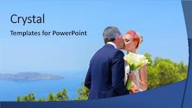  Presentation with celebrate - Amazing slide set having marital happiness - beautiful young couple bride backdrop and a  colored foreground