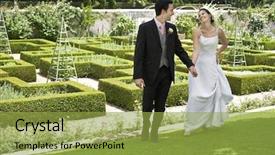  Presentation with married couple - Amazing PPT theme having marital happiness - full length of happy newly backdrop and a  colored foreground