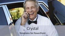  Presentation with car accident cell phone - Theme consisting of marital happiness - happy middle aged man background and a  colored foreground