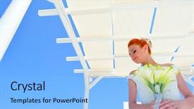  Presentation with wedding white - PPT layouts featuring marital happiness - pretty woman in white wedding background and a  colored foreground