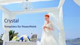 Presentation with white wedding - Cool new slides with marital happiness - pretty woman in white wedding backdrop and a  colored foreground