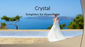  Presentation with white wedding - Slide deck having marital happiness - pretty woman in white wedding background and a light blue colored foreground