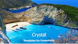  Presentation with zakynthos - PPT layouts having maritime - greece the island of zakynthos background and a teal colored foreground