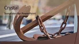  Presentation with anchor - Presentation having maritime - old rusty anchor background and a coral colored foreground