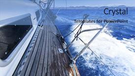  Presentation with yacht - Slide deck having maritime - sailing yacht in sailing regatta background and a light blue colored foreground