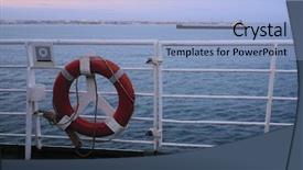  Presentation with maritime - Cool new PPT theme with maritime accident - image of a life buoy backdrop and a  colored foreground
