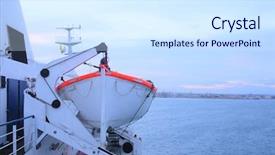  Presentation with ship boat and sea - Presentation theme with maritime accident - image of life-boats background and a  colored foreground