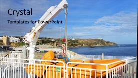  Presentation with lift - PPT theme enhanced with maritime accident - safety boat lift background and a light blue colored foreground