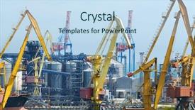  Presentation with maritime - Presentation theme consisting of maritime logistics - industrial port infrastructure of seaport background and a sky blue colored foreground