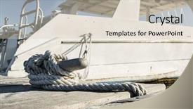  Presentation with end - Colorful slides enhanced with securing cargo - boat docking point backdrop and a soft green colored foreground