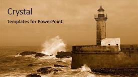  Presentation with lighthouse - Cool new PPT layouts with lighthouse in foz of douro portugal the picture in sepia backdrop and a coral colored foreground