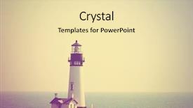  Presentation with vintage retro - Beautiful PPT theme featuring lighthouse in the fog done backdrop and a blonde colored foreground