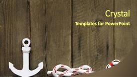  Presentation with anchor - Cool new slides with nautical decoration with anchor and knot on a wooden background backdrop and a tawny brown colored foreground